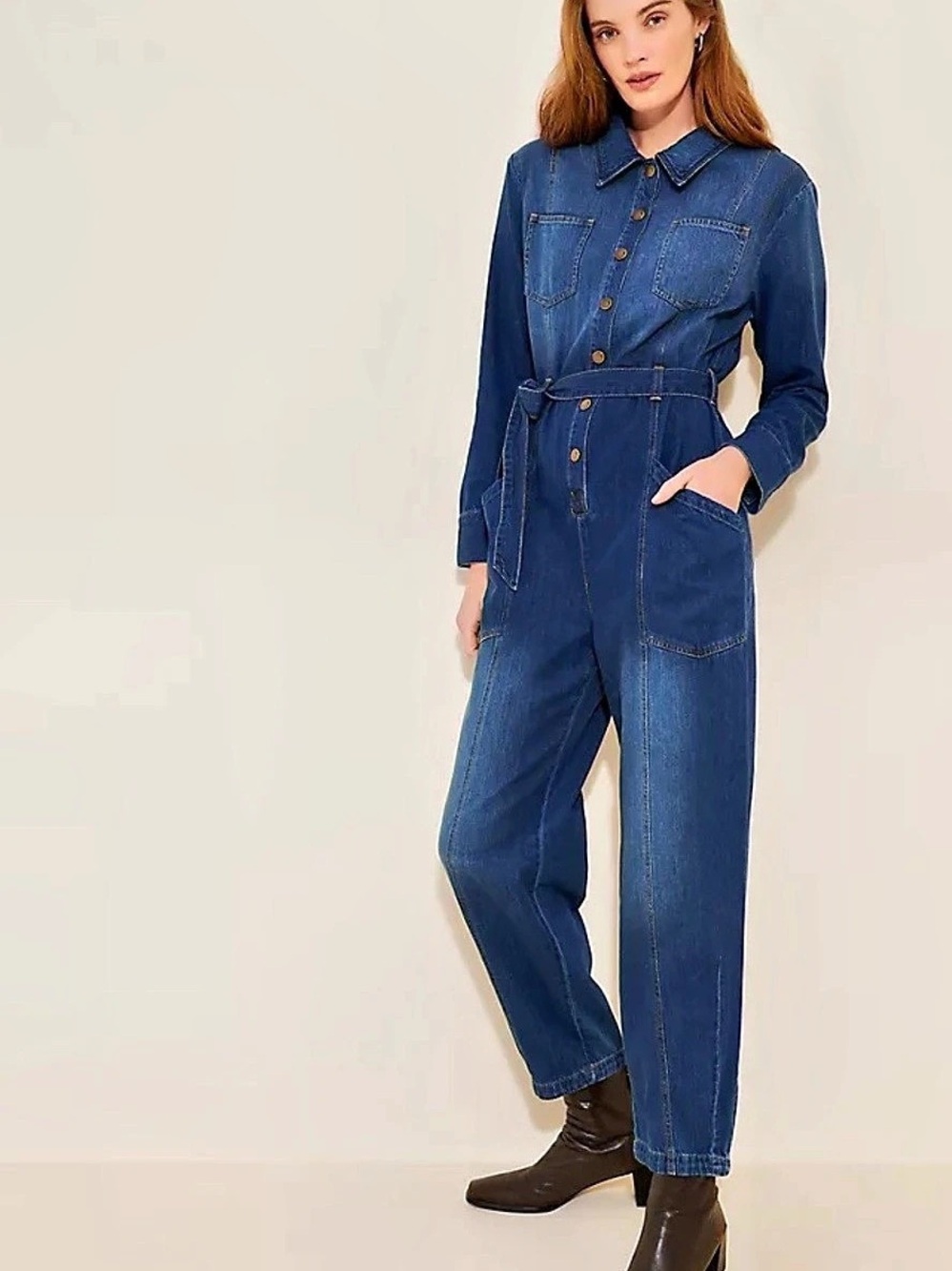 Anthropologie Denim Jumpsuit Denim Utility Jumpsuit in Blue Size XS NWT